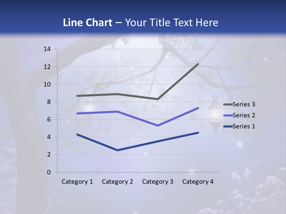 Ilustracja Motyl Zamek PowerPoint Template