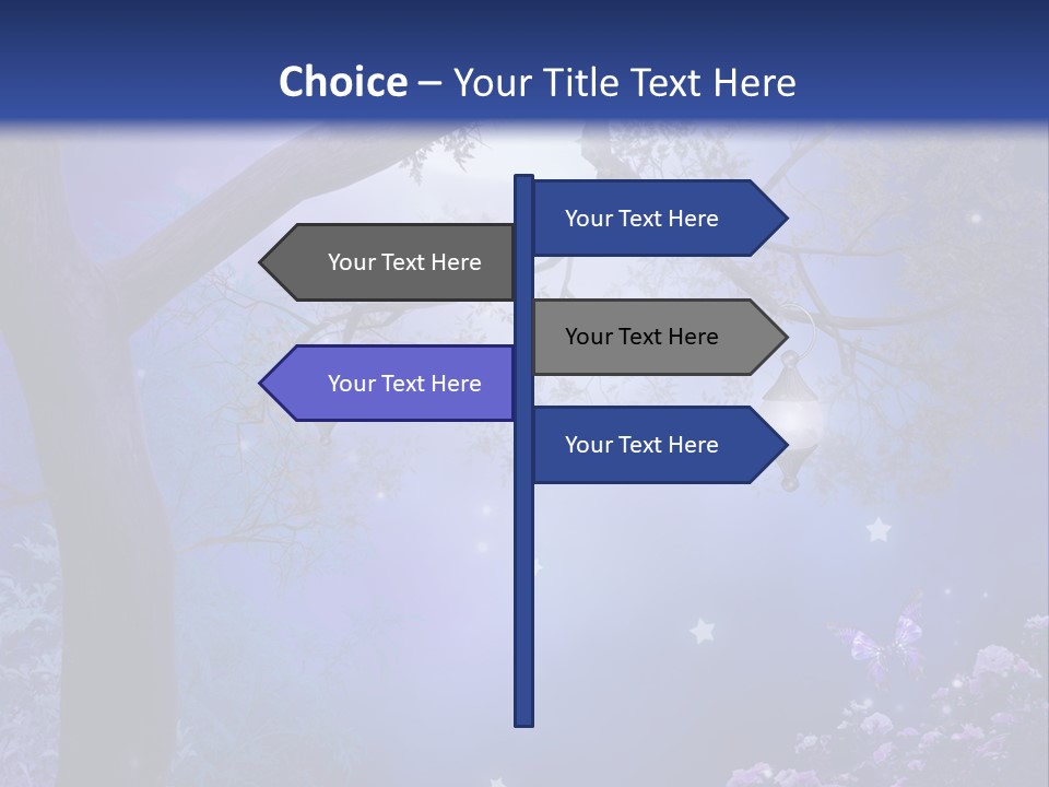 Ilustracja Motyl Zamek PowerPoint Template
