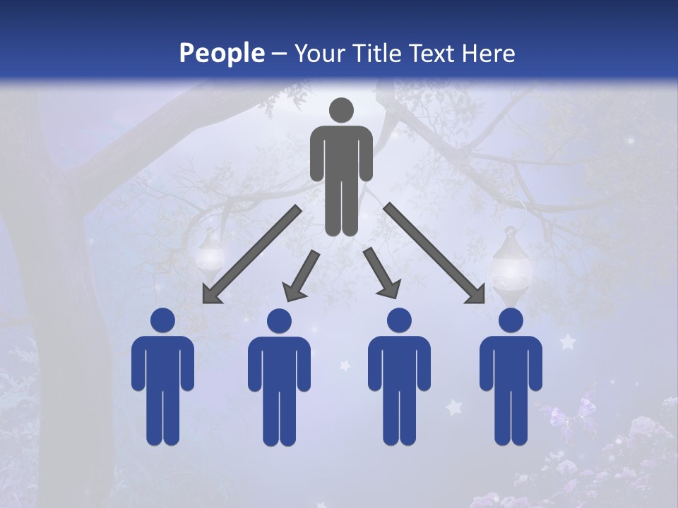 Ilustracja Motyl Zamek PowerPoint Template