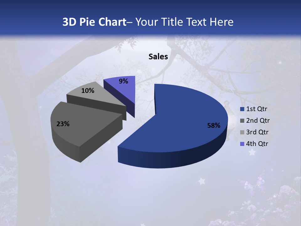 Ilustracja Motyl Zamek PowerPoint Template