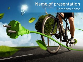 Umweltschonend Pedelec Elektrorad PowerPoint Template