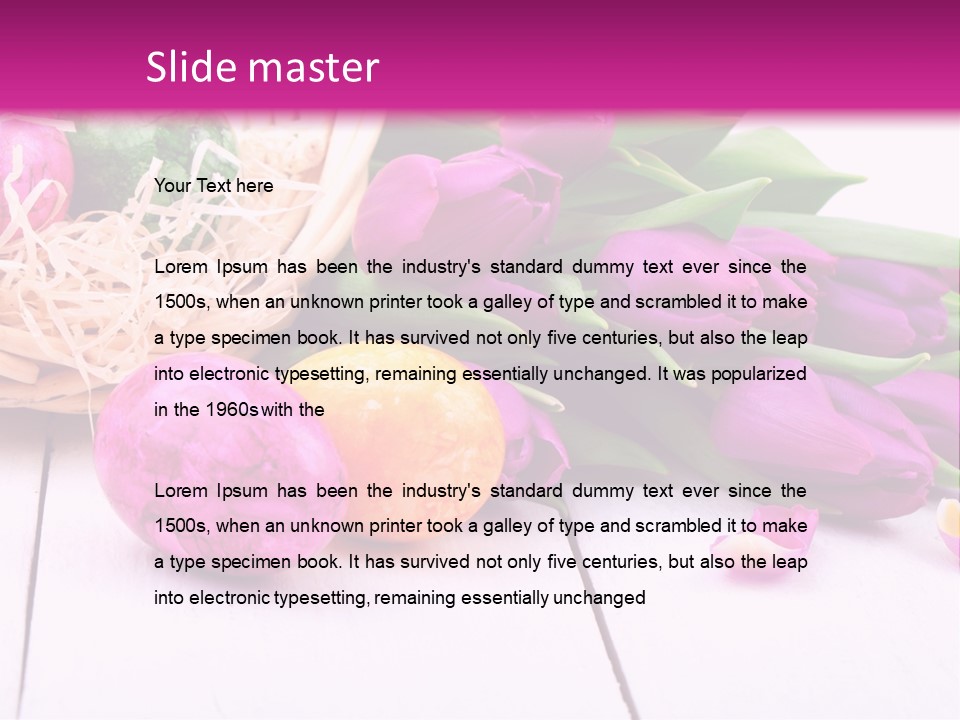 Tulip Flower Easter Eggs PowerPoint Template