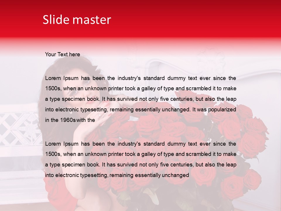 Bouquet Of Roses Attractive Portrait PowerPoint Template