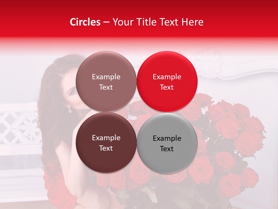 Bouquet Of Roses Attractive Portrait PowerPoint Template