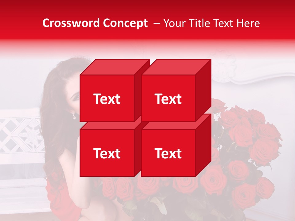 Bouquet Of Roses Attractive Portrait PowerPoint Template