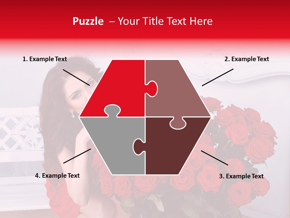 Bouquet Of Roses Attractive Portrait PowerPoint Template