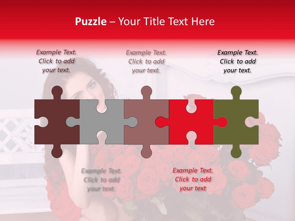 Bouquet Of Roses Attractive Portrait PowerPoint Template