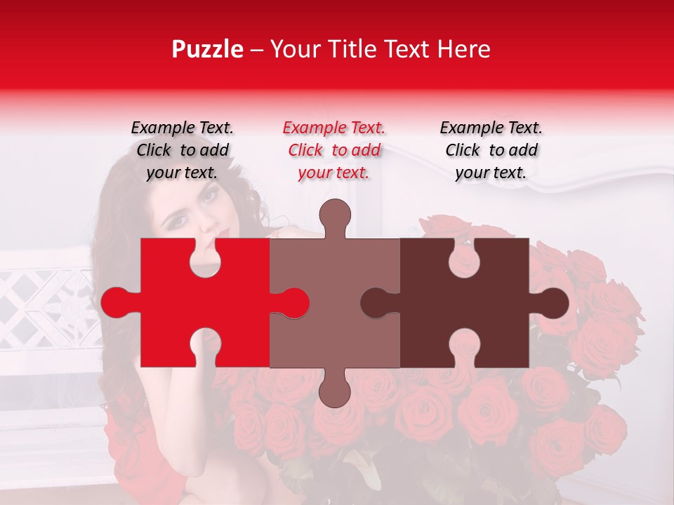 Bouquet Of Roses Attractive Portrait PowerPoint Template