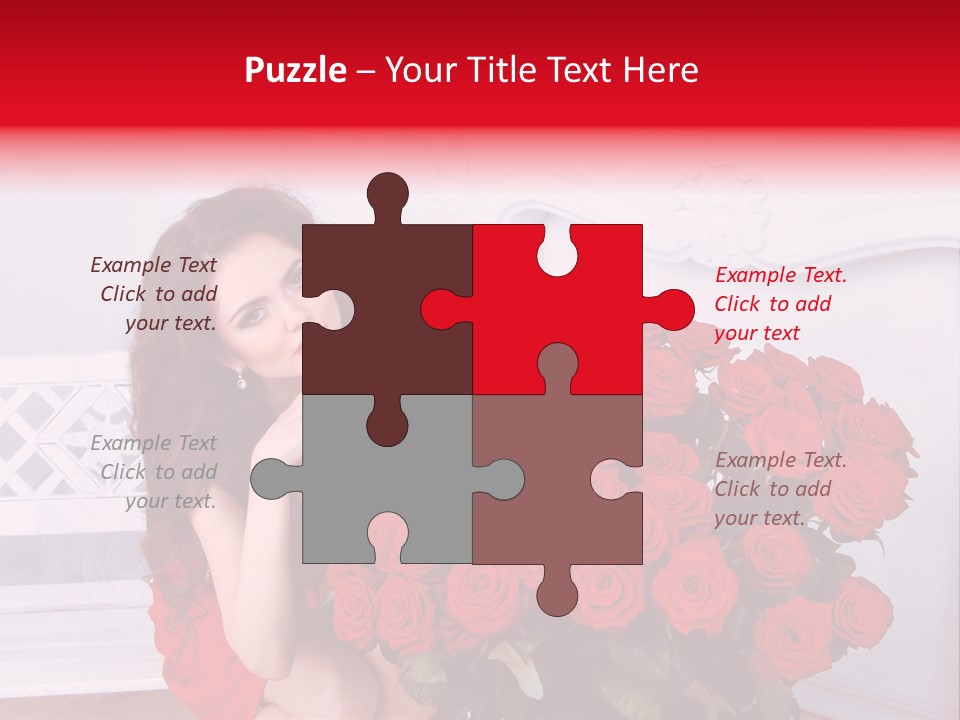 Bouquet Of Roses Attractive Portrait PowerPoint Template