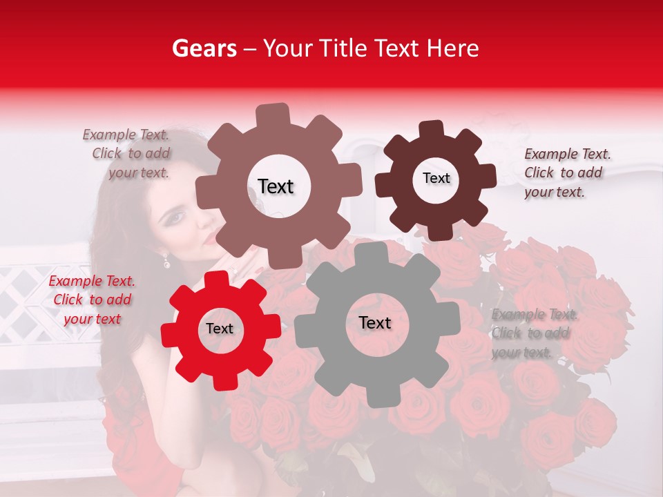 Bouquet Of Roses Attractive Portrait PowerPoint Template