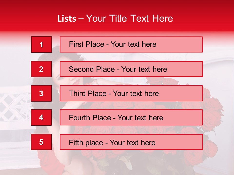 Bouquet Of Roses Attractive Portrait PowerPoint Template