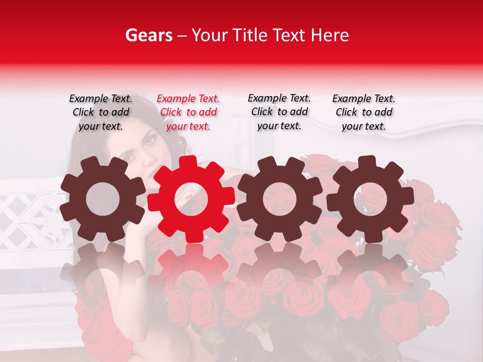 Bouquet Of Roses Attractive Portrait PowerPoint Template