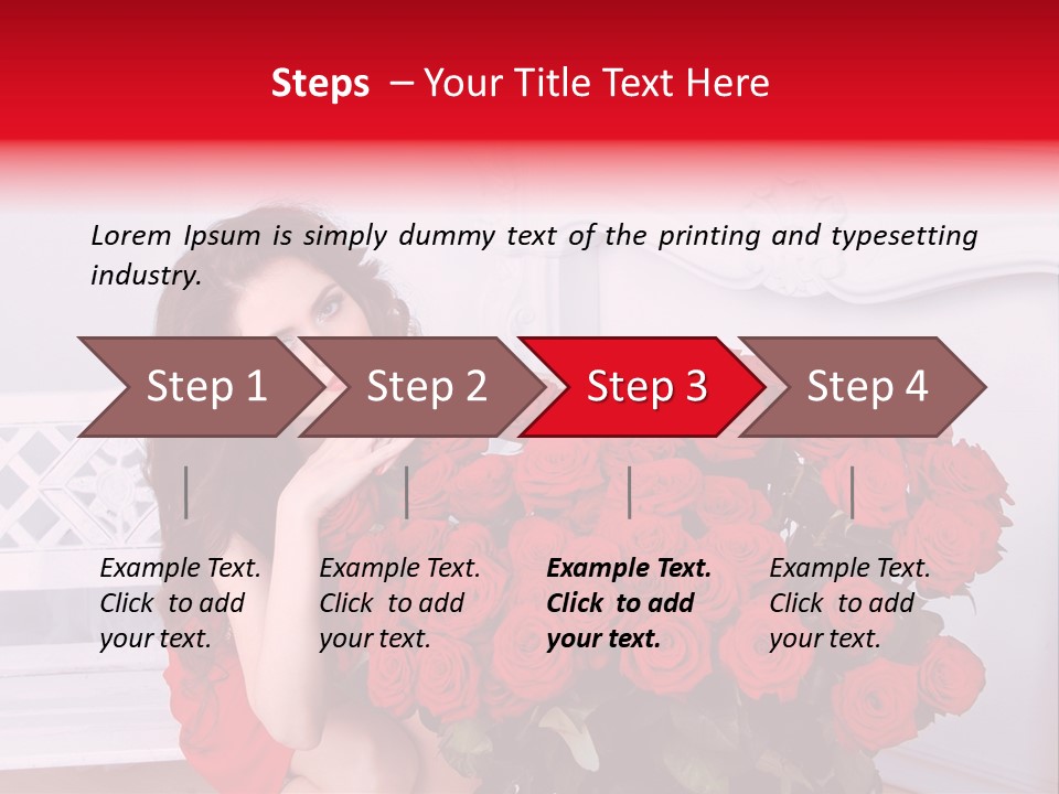 Bouquet Of Roses Attractive Portrait PowerPoint Template