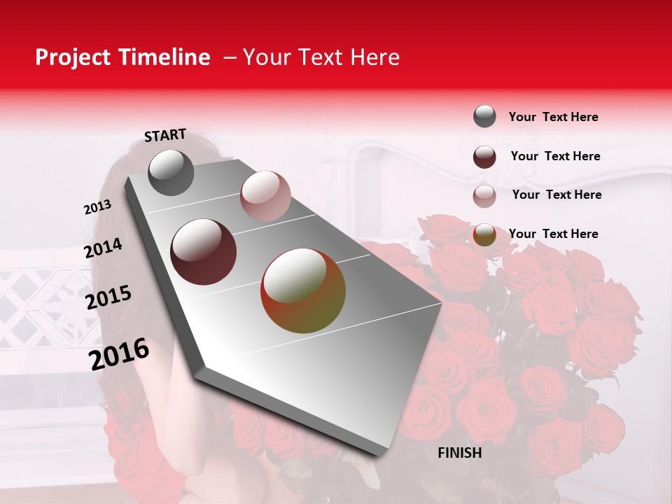 Bouquet Of Roses Attractive Portrait PowerPoint Template