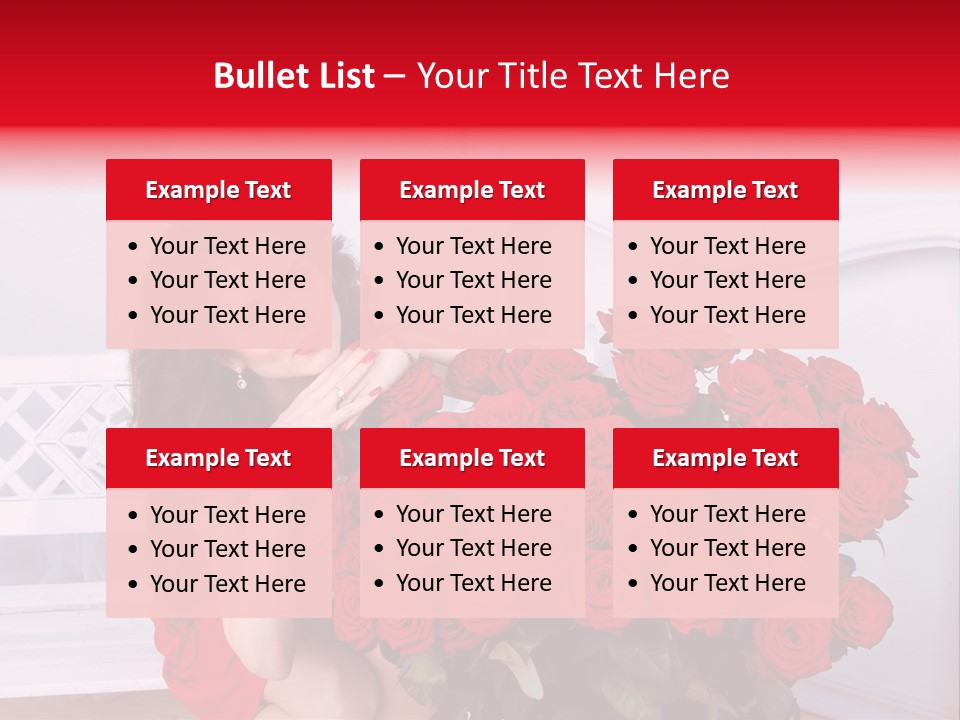 Bouquet Of Roses Attractive Portrait PowerPoint Template