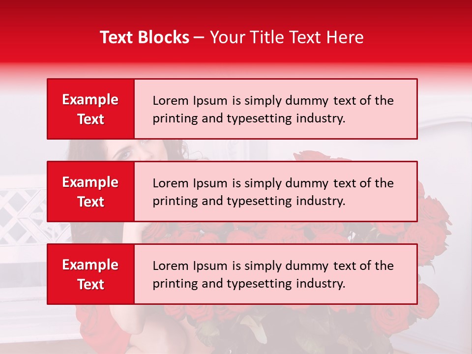 Bouquet Of Roses Attractive Portrait PowerPoint Template