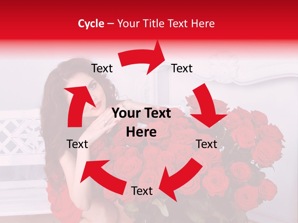 Bouquet Of Roses Attractive Portrait PowerPoint Template