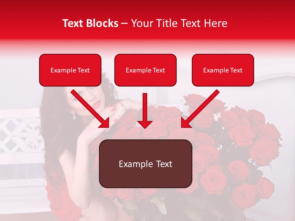 Bouquet Of Roses Attractive Portrait PowerPoint Template