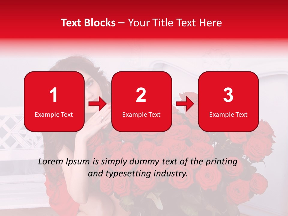 Bouquet Of Roses Attractive Portrait PowerPoint Template