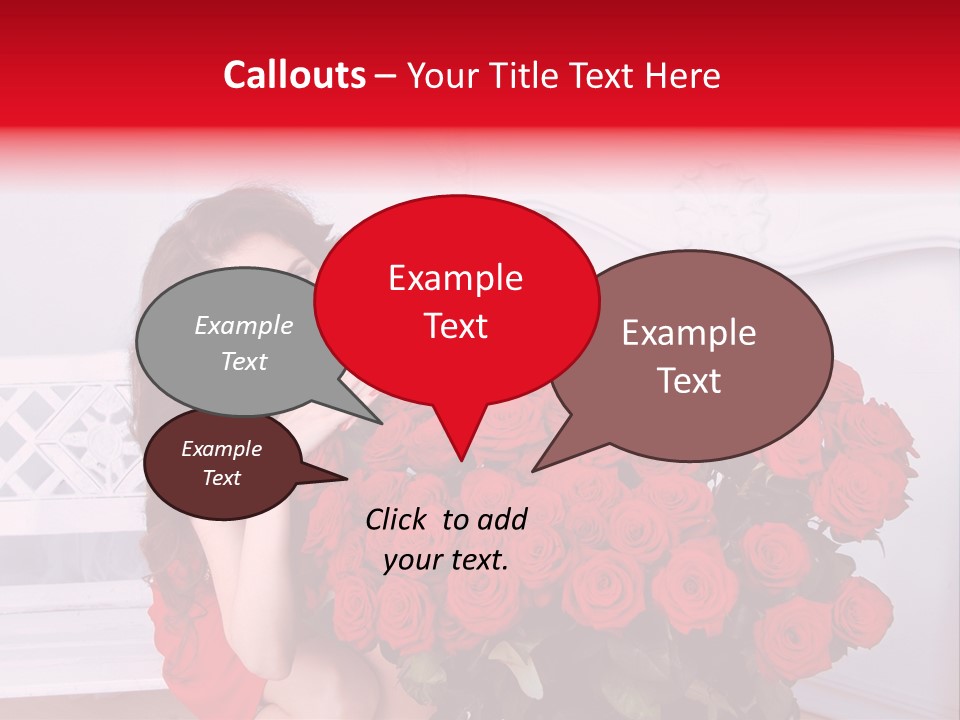 Bouquet Of Roses Attractive Portrait PowerPoint Template