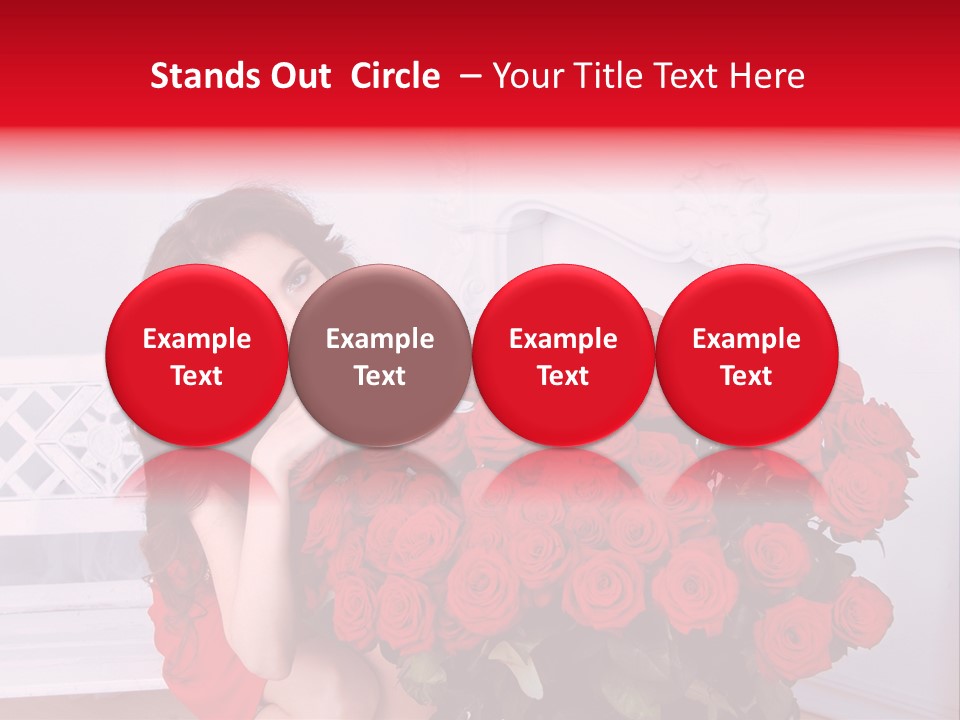 Bouquet Of Roses Attractive Portrait PowerPoint Template