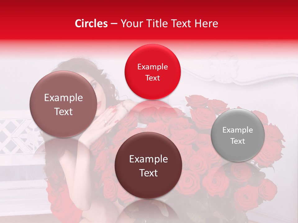 Bouquet Of Roses Attractive Portrait PowerPoint Template