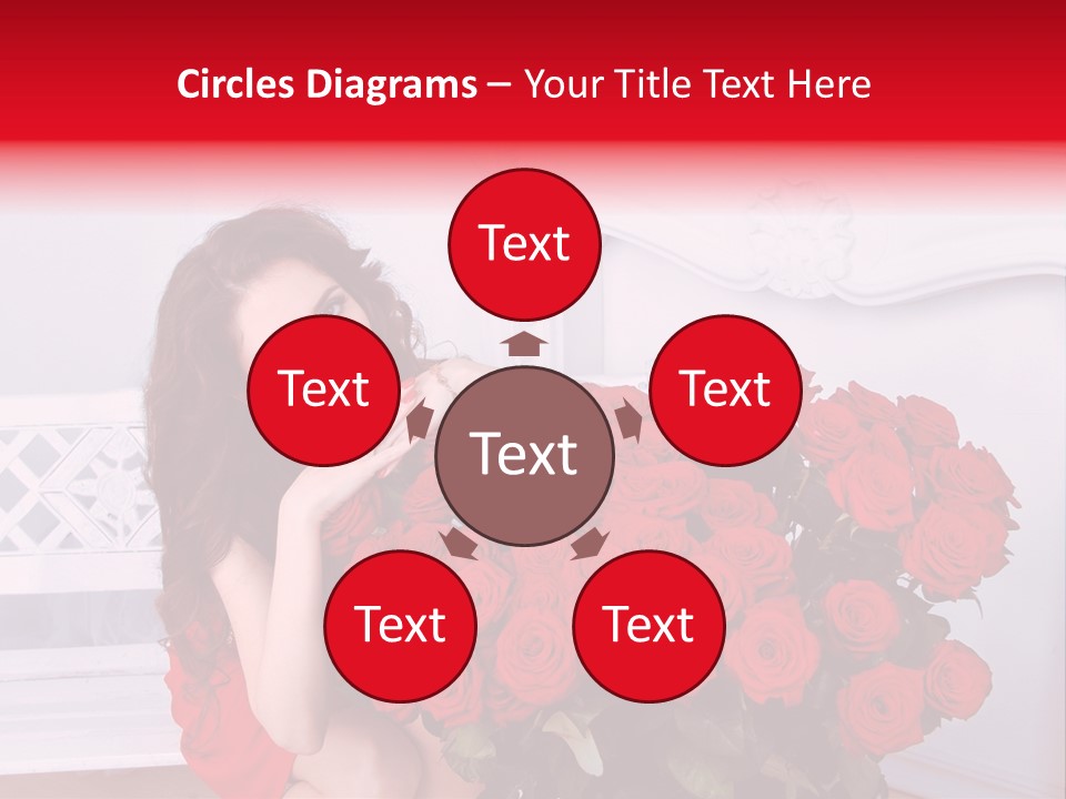 Bouquet Of Roses Attractive Portrait PowerPoint Template