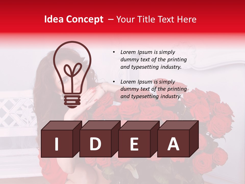 Bouquet Of Roses Attractive Portrait PowerPoint Template