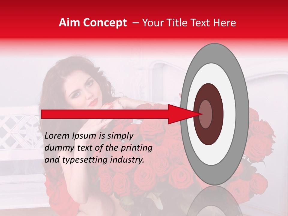 Bouquet Of Roses Attractive Portrait PowerPoint Template