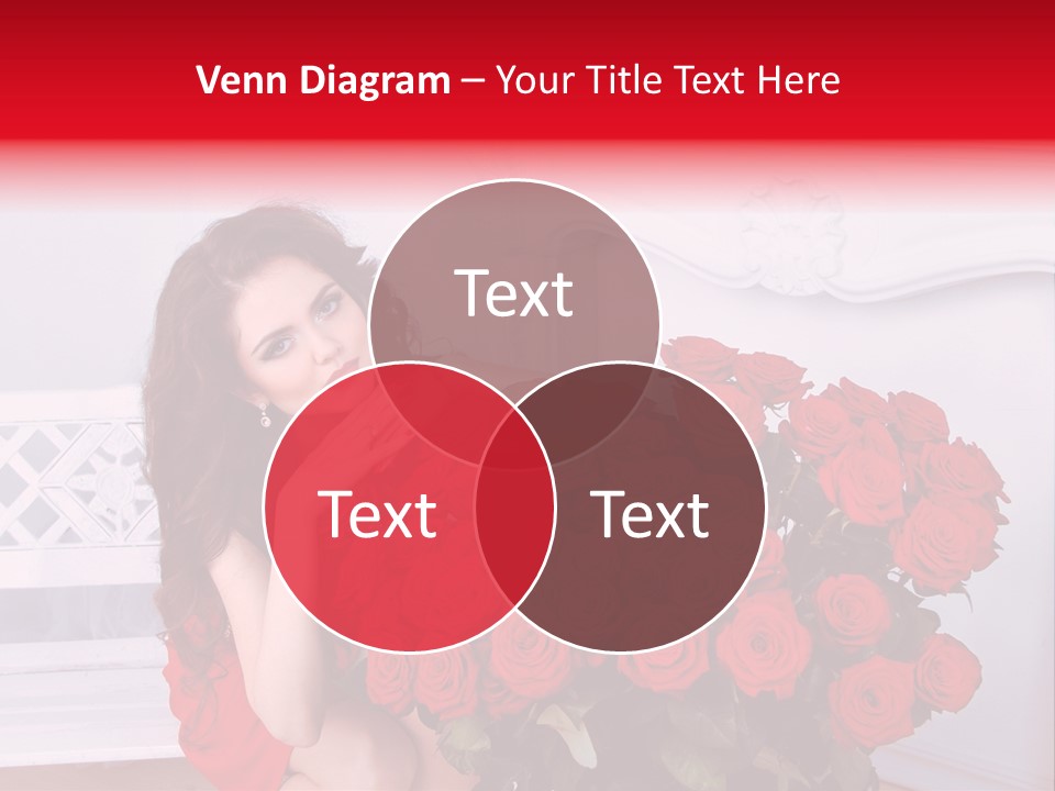 Bouquet Of Roses Attractive Portrait PowerPoint Template