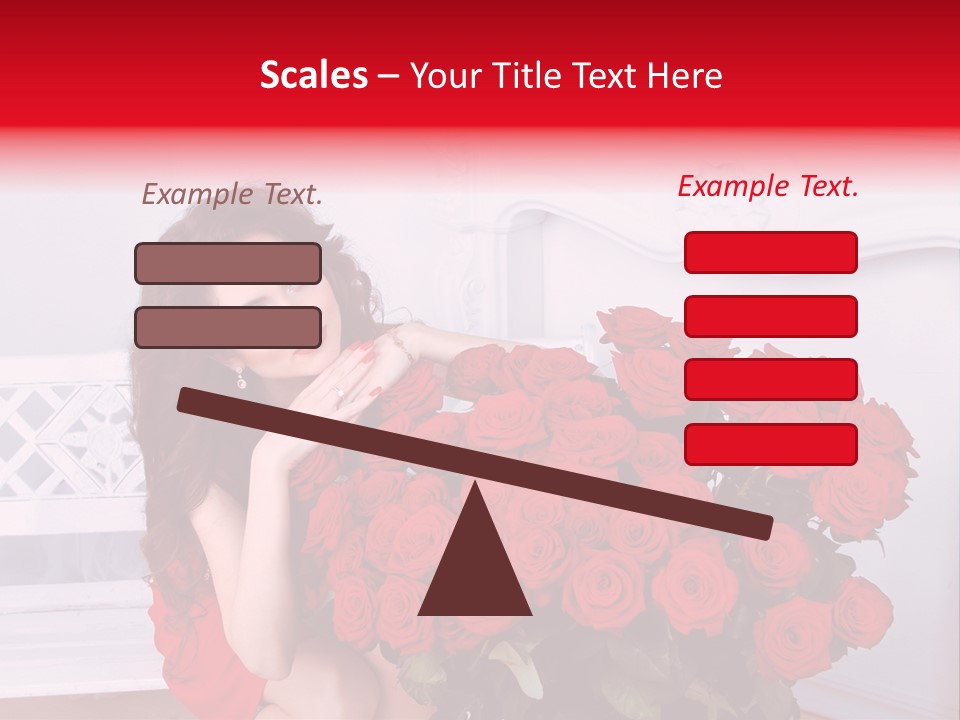 Bouquet Of Roses Attractive Portrait PowerPoint Template