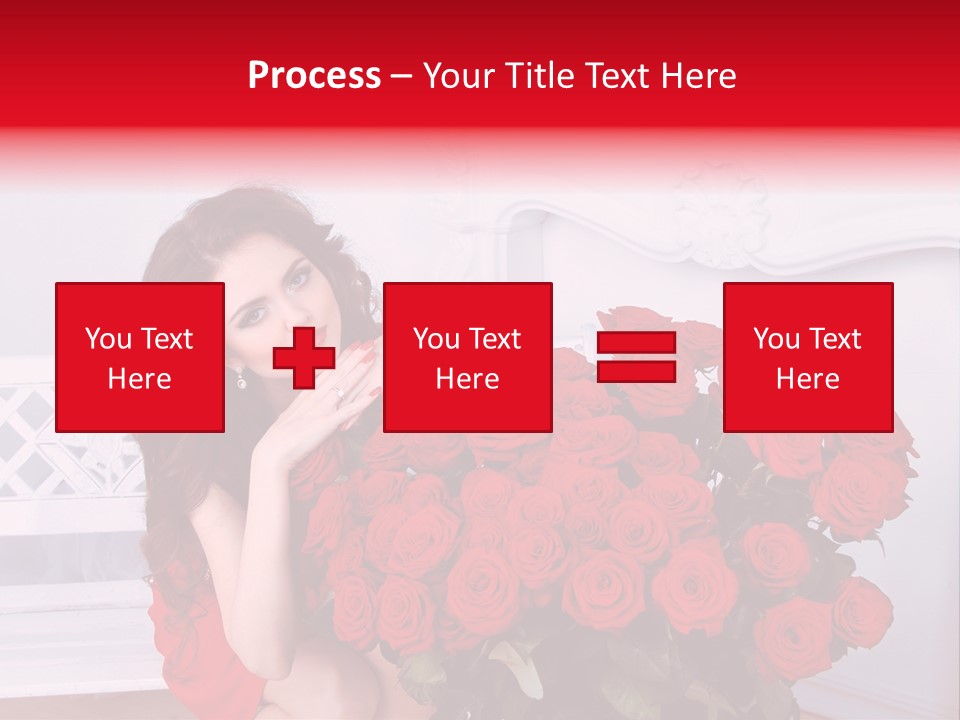 Bouquet Of Roses Attractive Portrait PowerPoint Template