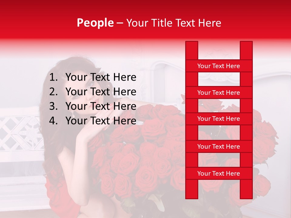 Bouquet Of Roses Attractive Portrait PowerPoint Template