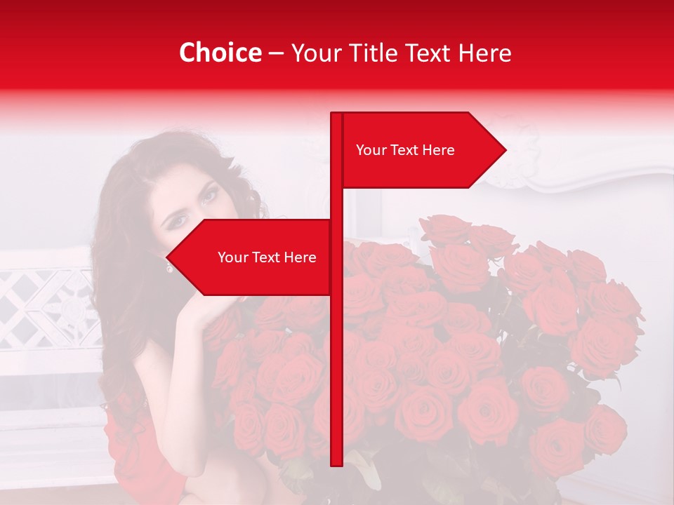 Bouquet Of Roses Attractive Portrait PowerPoint Template