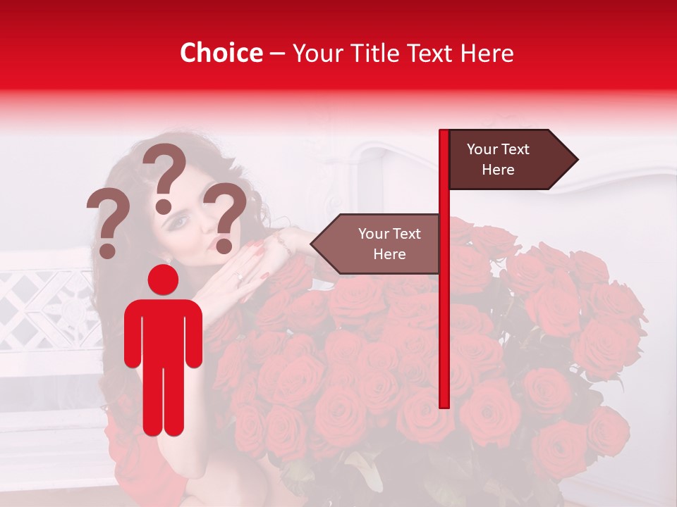 Bouquet Of Roses Attractive Portrait PowerPoint Template