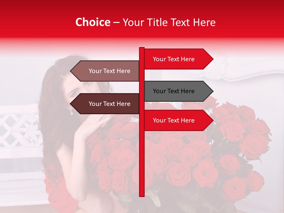 Bouquet Of Roses Attractive Portrait PowerPoint Template