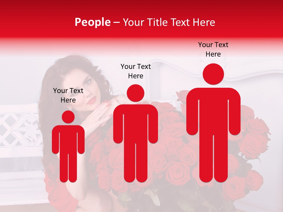 Bouquet Of Roses Attractive Portrait PowerPoint Template