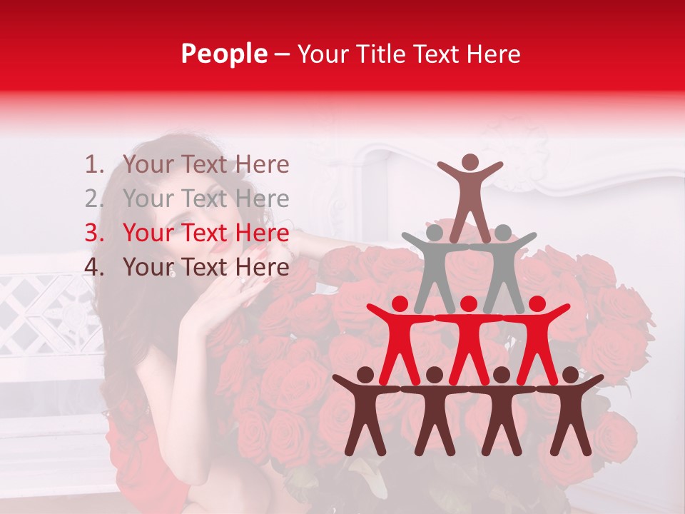 Bouquet Of Roses Attractive Portrait PowerPoint Template