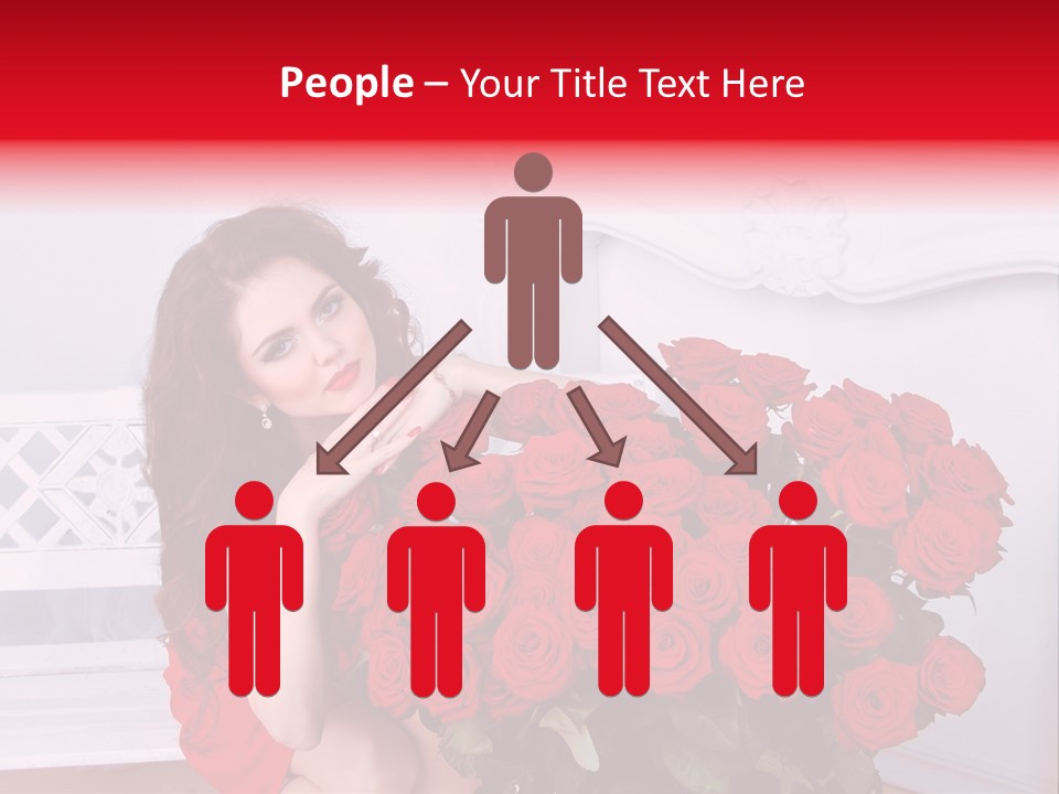 Bouquet Of Roses Attractive Portrait PowerPoint Template