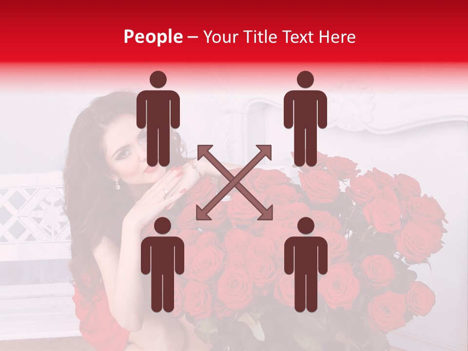 Bouquet Of Roses Attractive Portrait PowerPoint Template