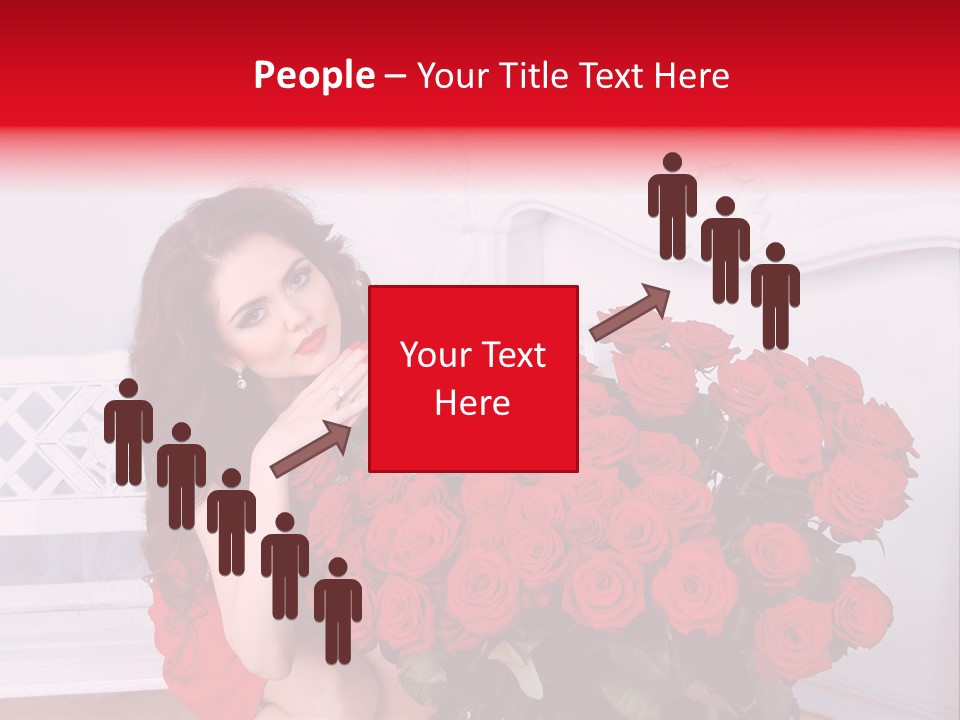 Bouquet Of Roses Attractive Portrait PowerPoint Template