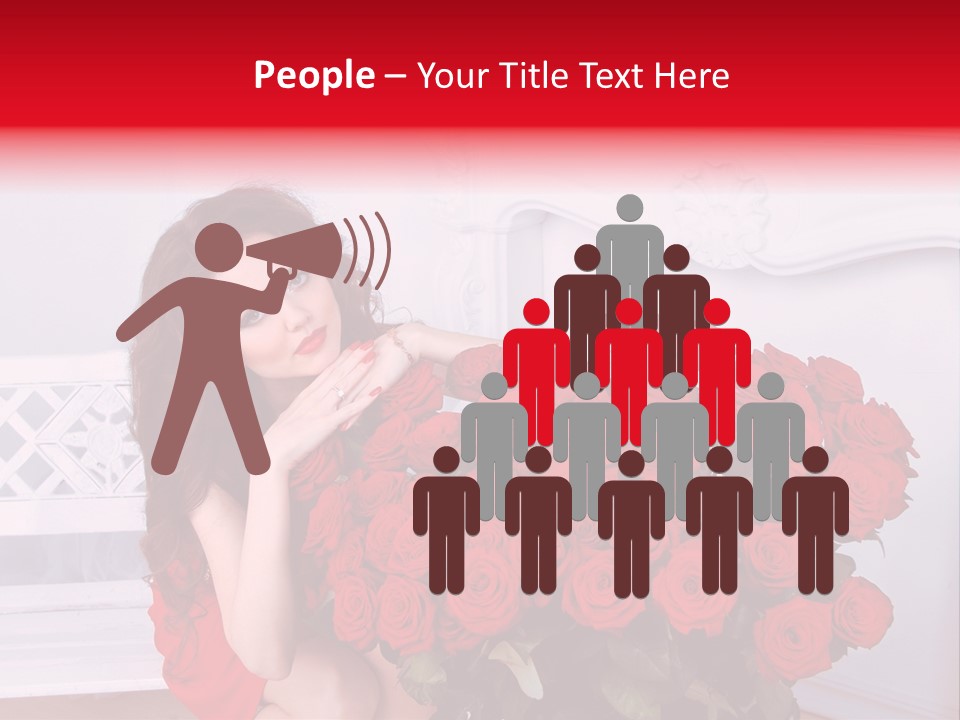 Bouquet Of Roses Attractive Portrait PowerPoint Template