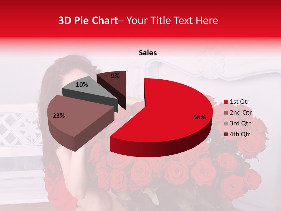 Bouquet Of Roses Attractive Portrait PowerPoint Template