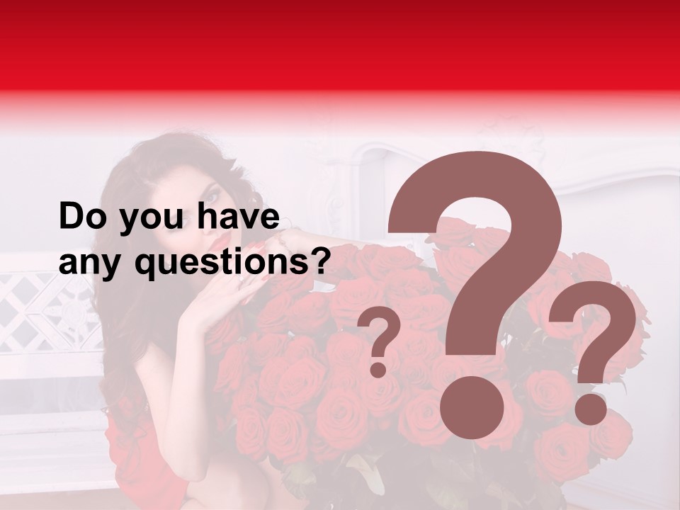 Bouquet Of Roses Attractive Portrait PowerPoint Template