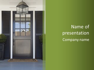 Facade Front Door Vertical PowerPoint Template