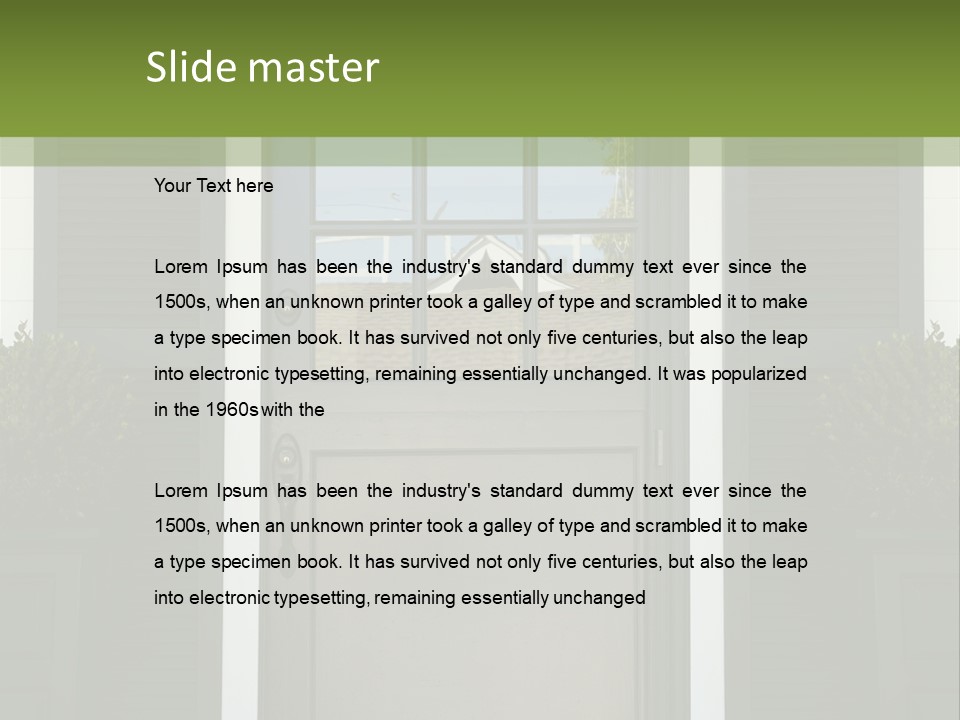 Facade Front Door Vertical PowerPoint Template