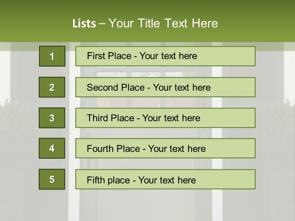 Facade Front Door Vertical PowerPoint Template