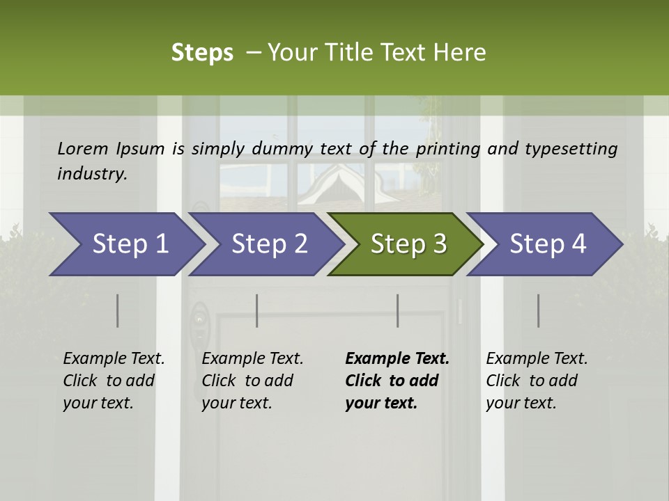 Facade Front Door Vertical PowerPoint Template