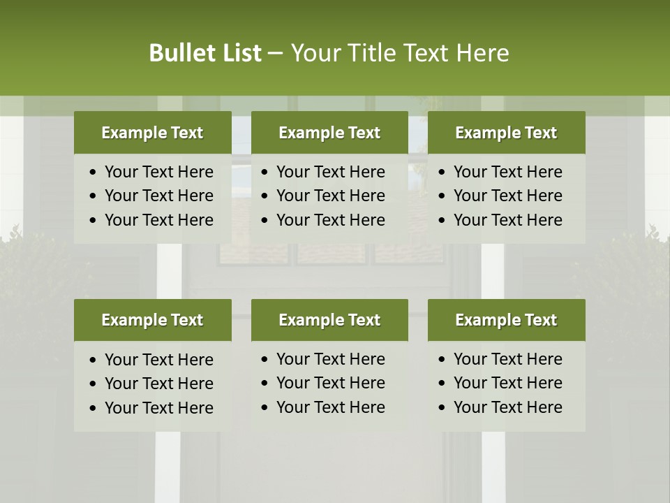 Facade Front Door Vertical PowerPoint Template