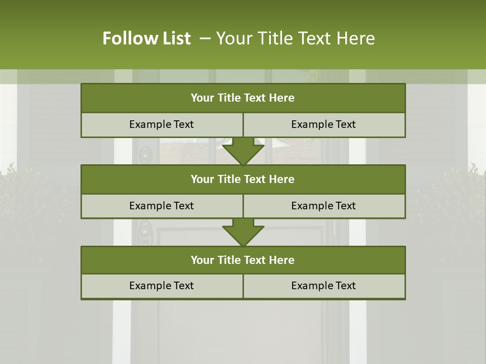 Facade Front Door Vertical PowerPoint Template